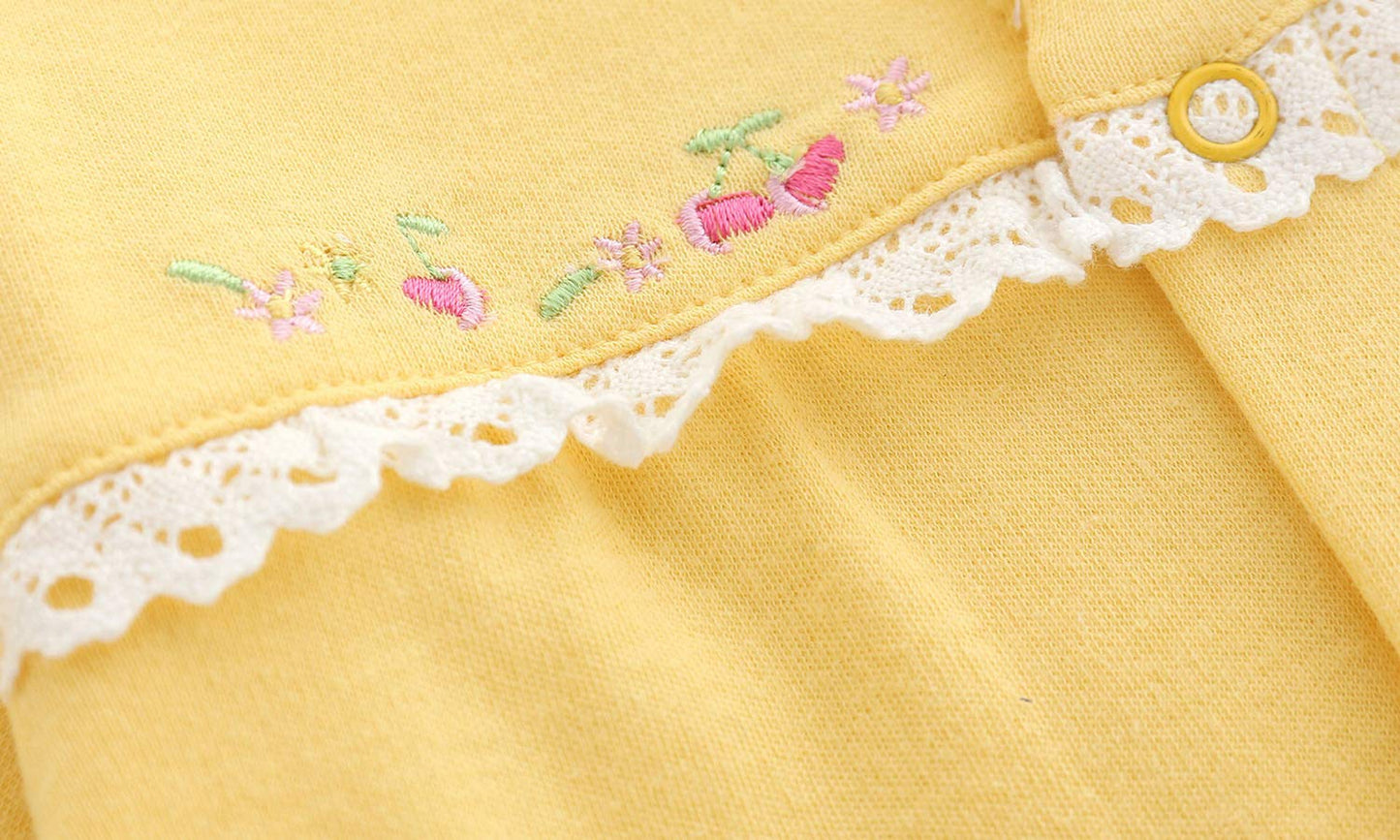 Infant One Piece Jumpsuit 100% Organic Cotton Romper For 0-3 Month Newborn Baby Spring Autumn Summer Outerwear Embroidery