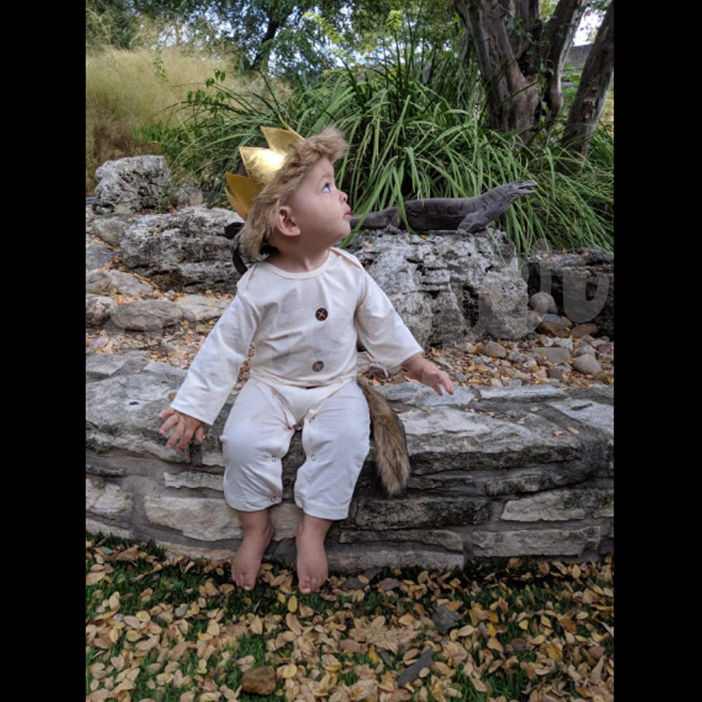 Shalofer Baby Boys Girls Where The Wild Things Are Romper Infant First Birthday Outfit (Beige,12-18 Months)