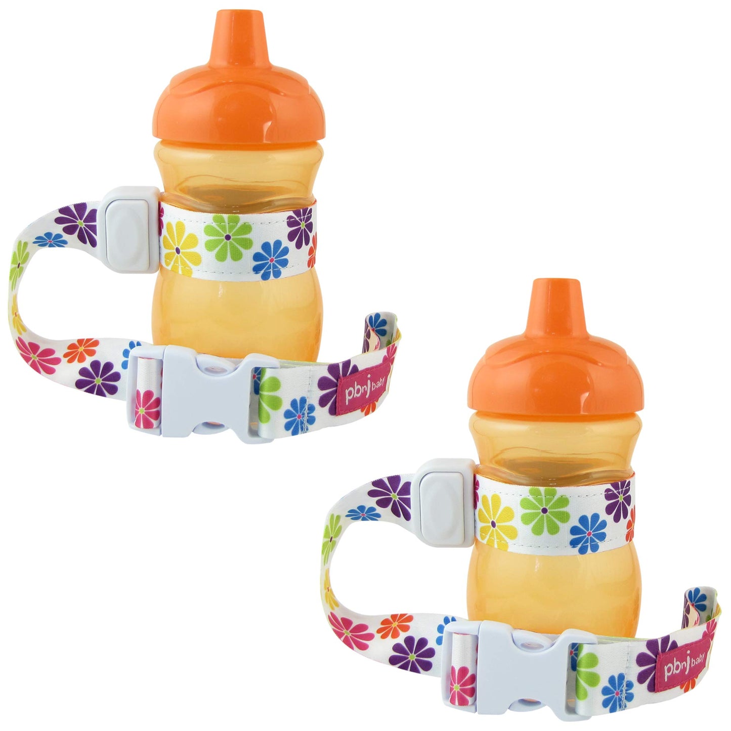 Pbnj Baby Sippypal Sippy Cup Holder Strap Leash Tether (Flower 2-Pack)