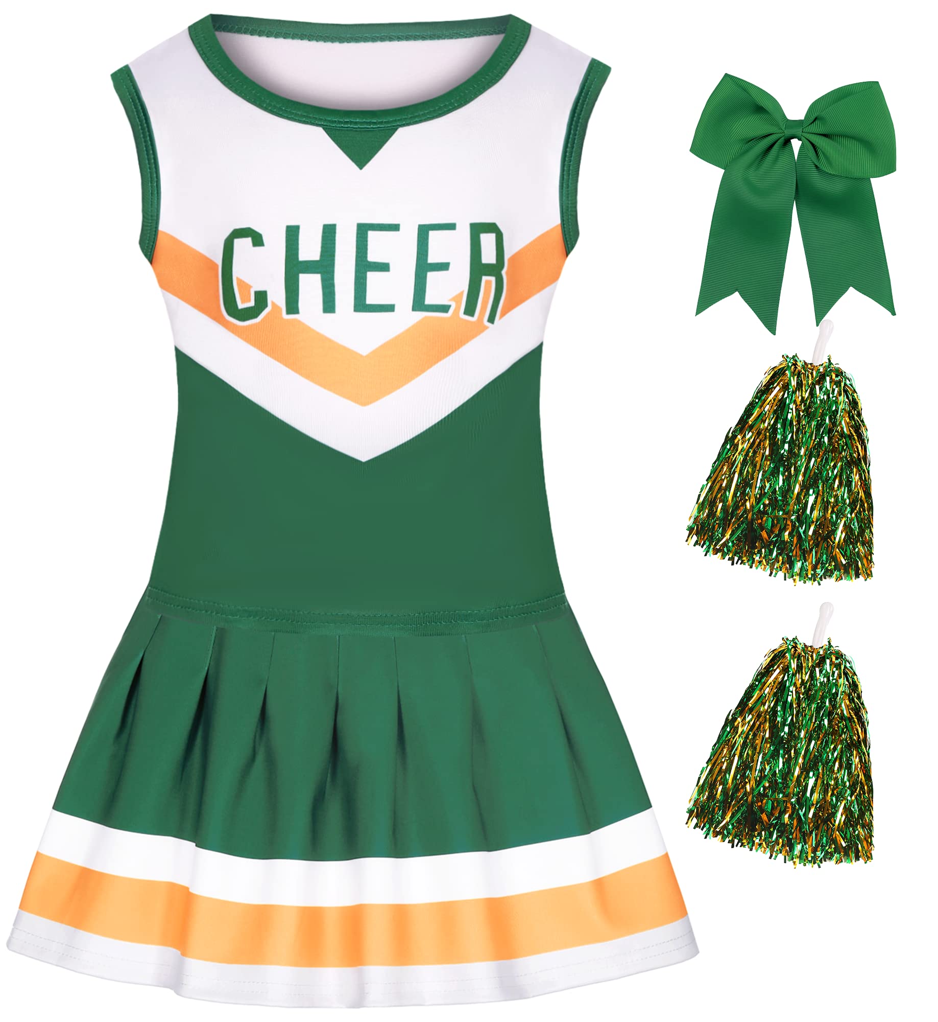 Kakalver Cheerleader Costume For Girls Cheerleader Outfit For Halloween Dress Up Cheerleader Gifts