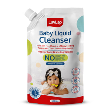 Luvlap Baby Liquid Cleanser Refill Pack- 500Ml, For Cleaning Feeding Bottle, Cutlery, Toys, Fruits & Vegetables, Kills 99.9% Ger