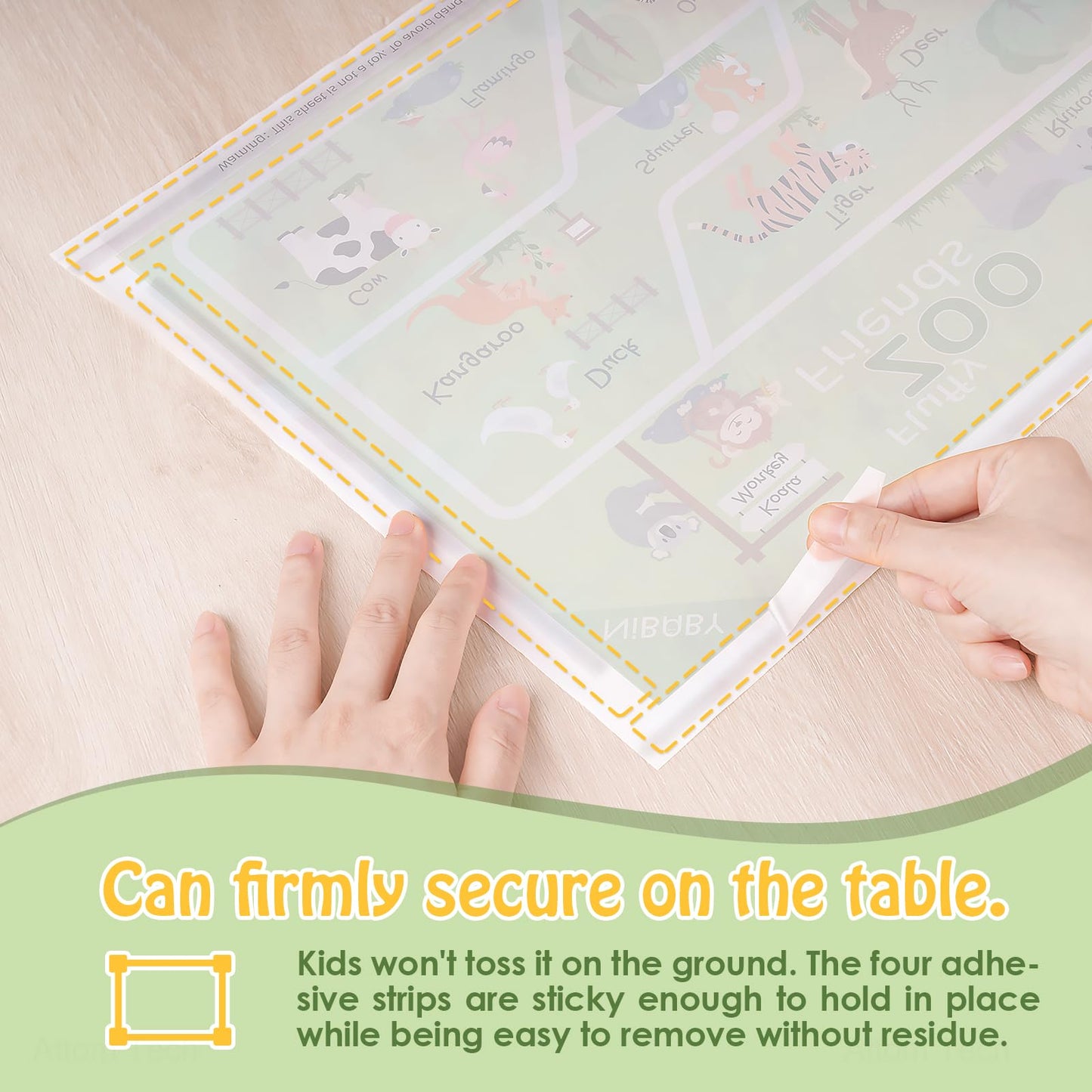 Nibaby Educational Disposable Placemats For Baby & Toddlers 40 Pack, Stick-On Baby Placemat For Restaurants 40Pcs, Disposable To