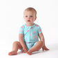 Gerber Unisex Baby Buttery Soft Short Sleeve Romper With Viscose Made From Eucalyptus, Rainbow, 12 Months