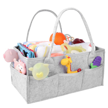 Philorn Diaper Caddy Organizer, Baby Diaper Caddy With Dividers, Car Diaper Caddy, Diaper Caddy For Changing Table,Felt Diaper C