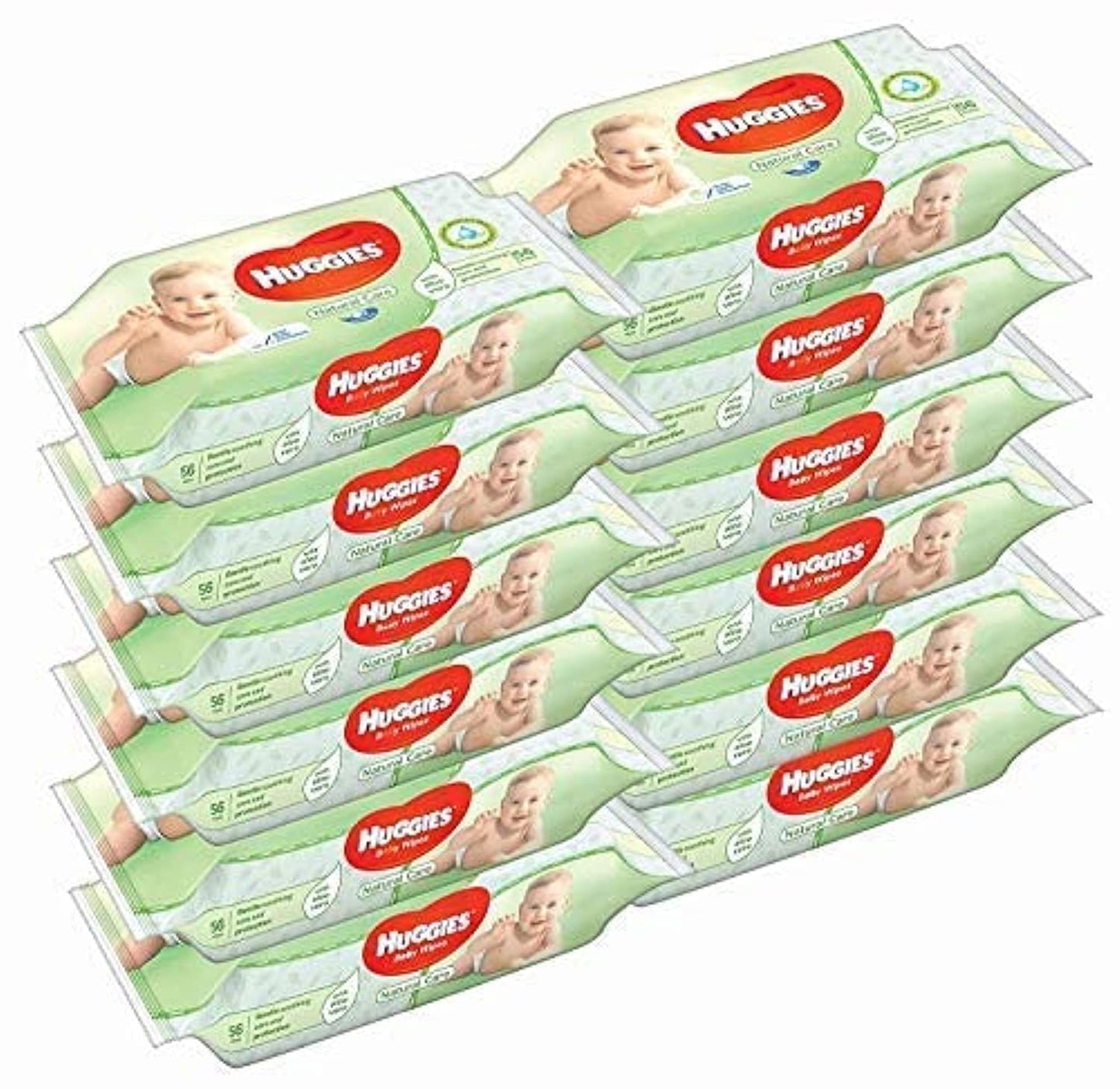 Huggies Baby Wipes Natural Care With Aloe Vera, 56 Count, Pack Of 12, Total 672 Wipes