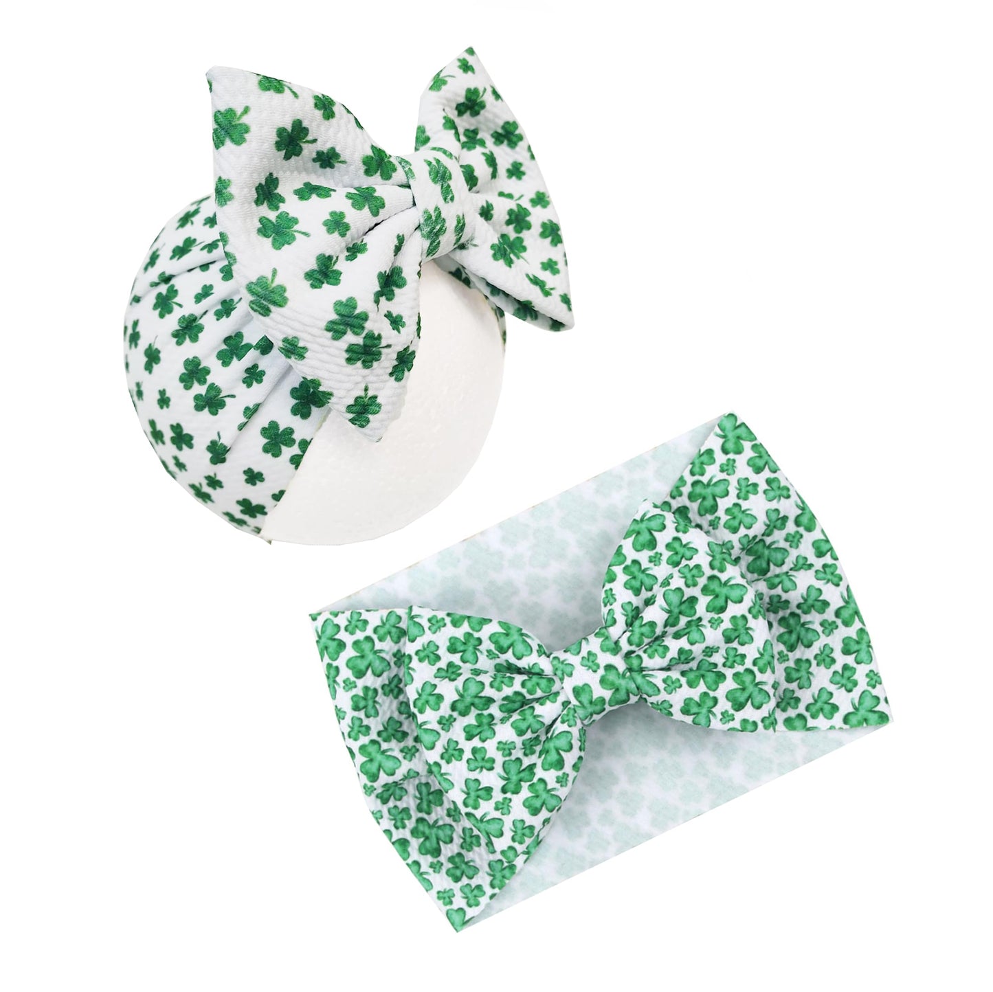 Lddcx Green Baby Bow Headbands Hair Bow For Girts Toddler Baby Shamrock Headband Bows 6-24 Months.(Fd104-Green)