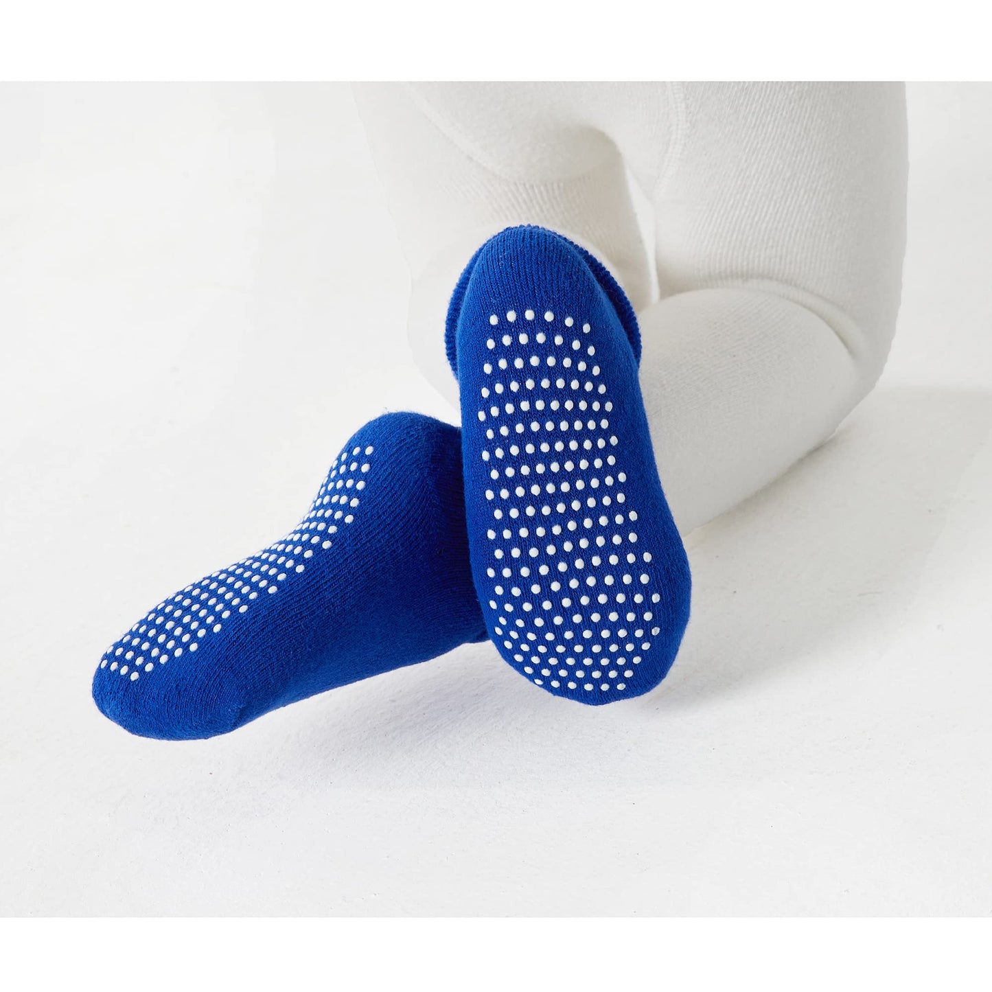 Vwu Ankle Crew Socks With Grips, Baby Toddler Kids Unisex Warm Thick Cotton Socks 0-6T 6-Pack (Neutral Colour, 3-12 Months)