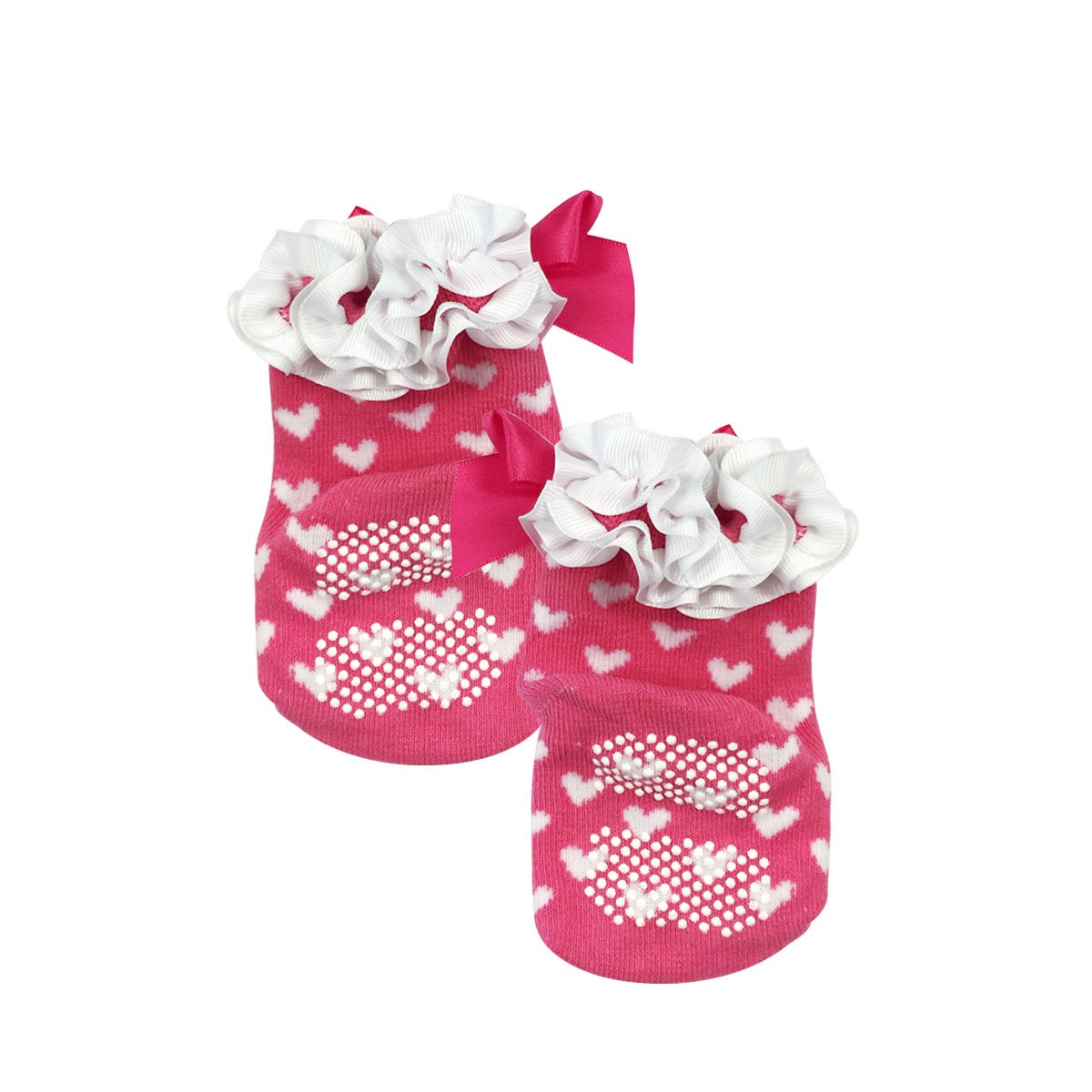 Wrapables Non-Skid Sweetheart Bows And Ruffles Socks (Set Of 2)