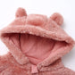 Babymine Toddler Girl Snowsuit Warm Fleece Romper Cute Cartoon Bear Hooded Footie Jumpsuit Pink For 0-12Month Toddler