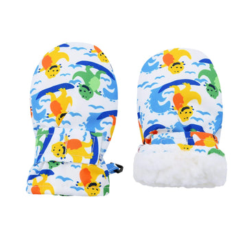 Lined Fleece Toddler Mittens Kids Winter Warm Gloves Child Ski Gloves Waterproof Snow Baby Mitten For Boys Girls Surfing Dinosau