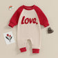 Fybitbo Valentines Day Baby Boy Girl Outfits Love Heart Long Sleeve Jumpsuit Romper Newborn Infant Valentines Outfit Clothes (Re