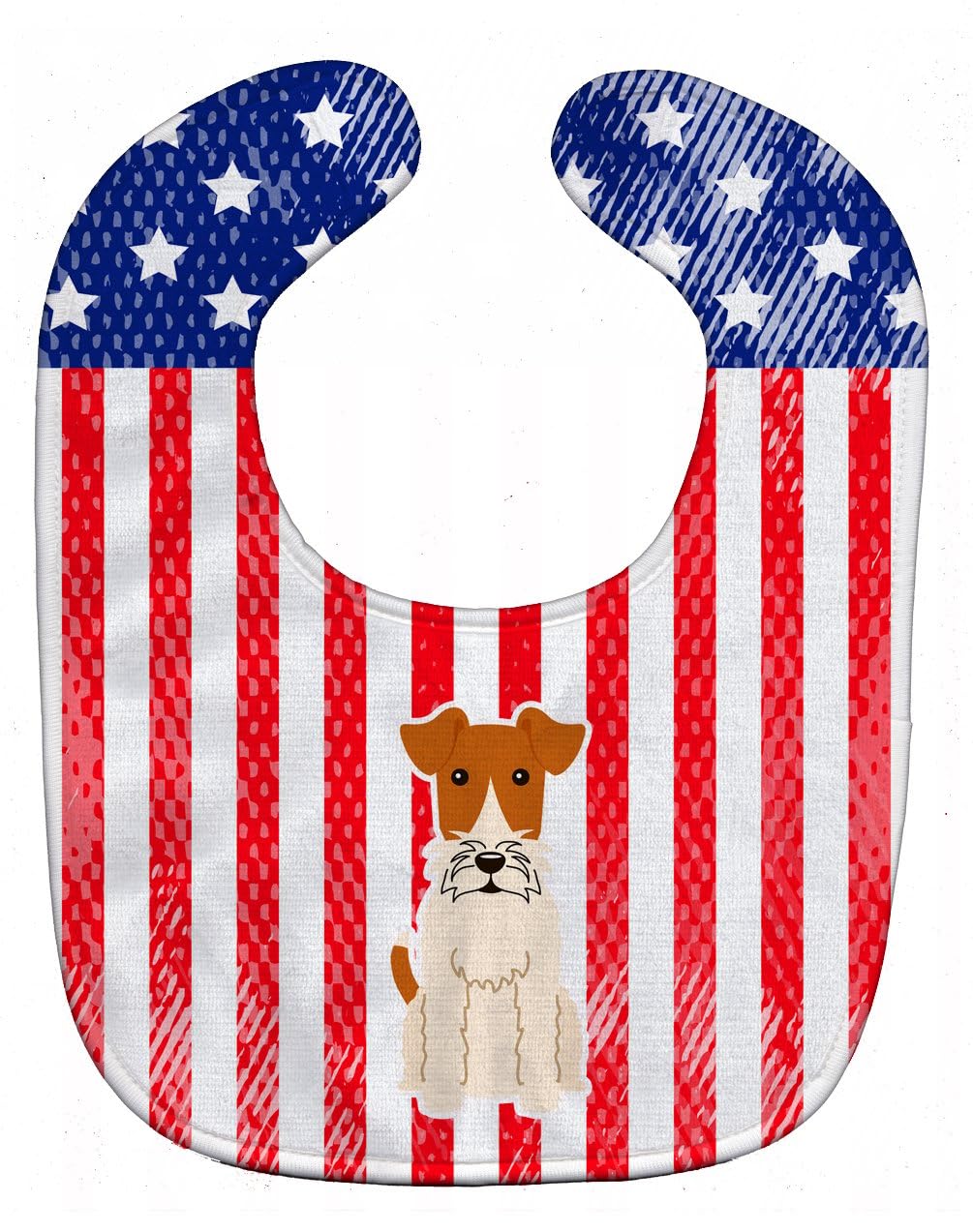 Carolines Treasures Patriotic USA Baby Bib, Wire Fox Terrier, Large