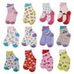 12 Pairs Toddler Girl Socks Lovely Assorted Strawberry Kids Socks Non Skid Slipper Socks Grips 5-7 Years Old Baby