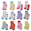 12 Pairs Toddler Girl Socks Lovely Assorted Strawberry Kids Socks Non Skid Slipper Socks Grips 12-36 Months 1-3 Years Old Baby
