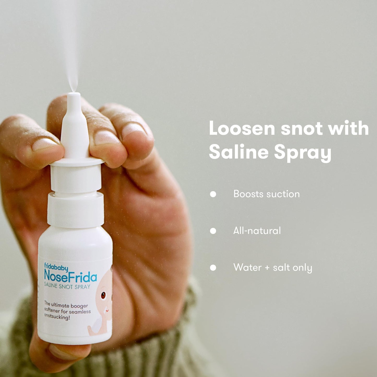 Frida Baby Saline Kit, Includes Nosefrida Nasal Aspirator For Baby, Baby Nose Sucker, Saline Nasal Spray For Babies With 10 Extr