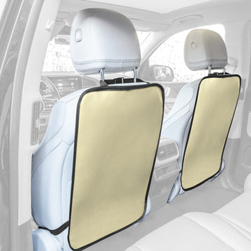 Fh Group Faux Leather Seat Back Kick Protectors, Heavy Duty Car Kick Mats For Kids - 2-Pack Back Seat Protector For Driver And P