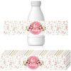 Zonon 48 Pieces Pink Baby Shower Water Bottle Labels Floral Baby Shower Decorations Waterproof Water Bottle Stickers Wrappers Fo