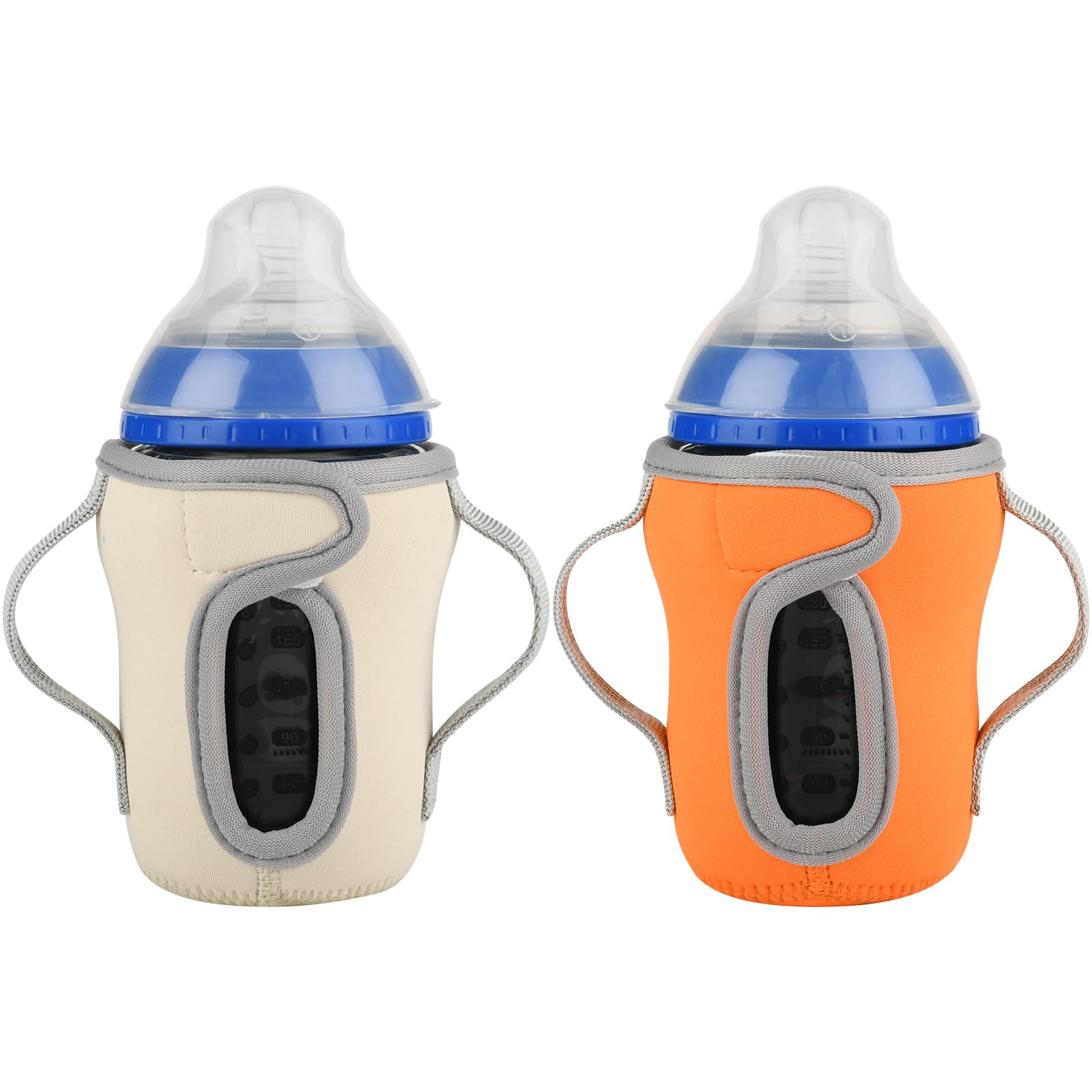 Beautyflier Glass Baby Bottle Sleeve Covers for Tommee Tippee Nature Baby Bottles with Dual Handle, 3.8mm Thicken Heat and Cold 
