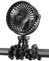 Portable Stroller Fan, 5200 mAh Rechargeable Personal Fan, with 360 Rotate Flexible Tripod and TYPE-C Port 3 Speed Small Mini US