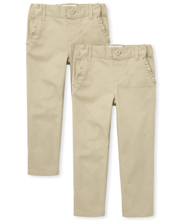 The Children'S Place Baby Toddler Girls Skinny Chino Pants, Sandy 2 Pack, 3T