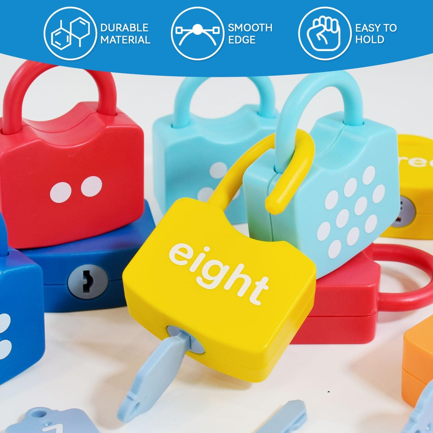 YYDeek Montessori Toys for 3 Year Old, Preschool Activities Toys Games for Toddler, Lock & Key Counting Toys for Toddlers, Math