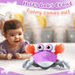 Purple Crawling Crab Baby Toy - Violet Tummy Time Crab Infant Walking Crab Dancing Moving Crawl Crab with Music & Light Cute Int
