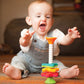 Fat Brain Toys Tobbles, Mini Spinny, Dimpl Bundle - 9-Piece Stacking Toys, Spinning Toy, Popper Toy Combo, Baby Toys Activity Se