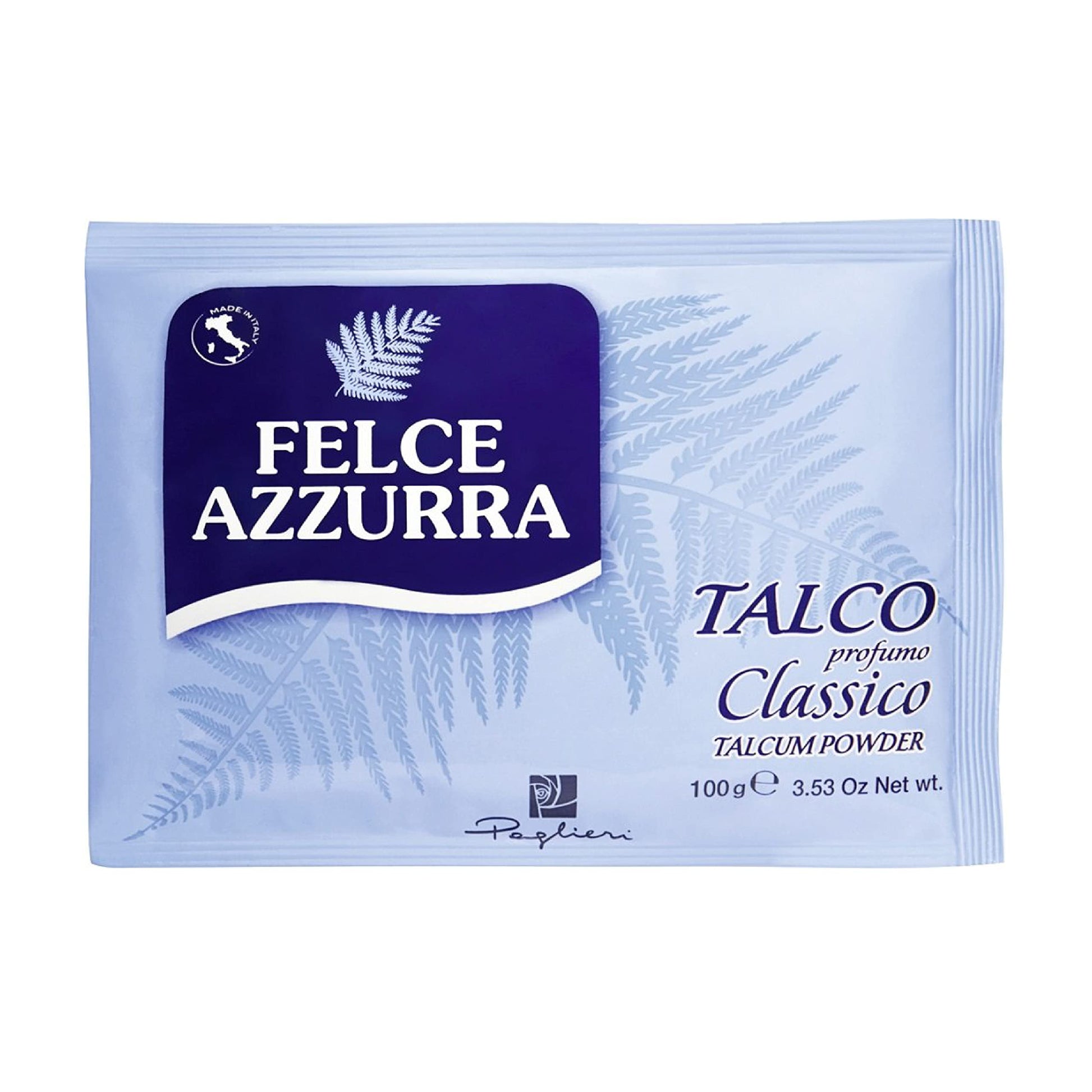 Felce Azzurra Classico Body Powder In Bag - Natural Pure Talcum Powder - No Preservatives Or Dyes - Dermatologically Tested - Pa