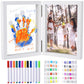 Cepairng Family Handprint Photo Frame with 12 Paints & 12 Pens, 5 Transparent Sheets, Christmas Gifts for Mom Dad Grandparents f