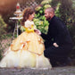 Fmyfwy Girls Belle Princess Dress Beauty And Beast Fancy Dress Up Outfits Halloween Christmas Wedding Birthday Gown W/Gloves Yel