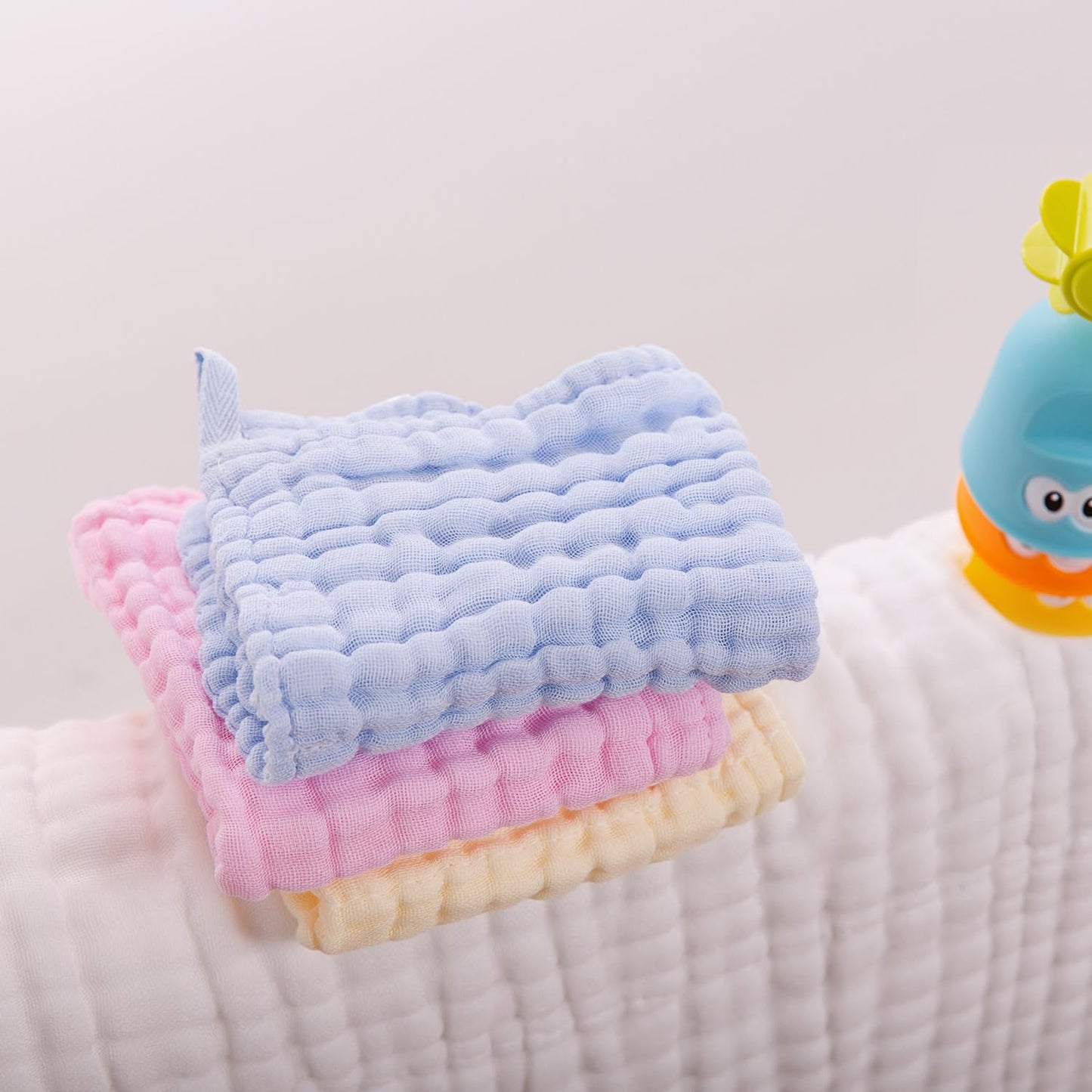 L'Ange Baby - 100% Cotton Muslin Baby Washcloths - Muslin Burp Cloths For Baby Boy And Girl - Ready To Use Medical Grade Packagi