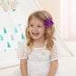 3 Inch Satin Bow For Little Girls - 2 Pcs (Purple)