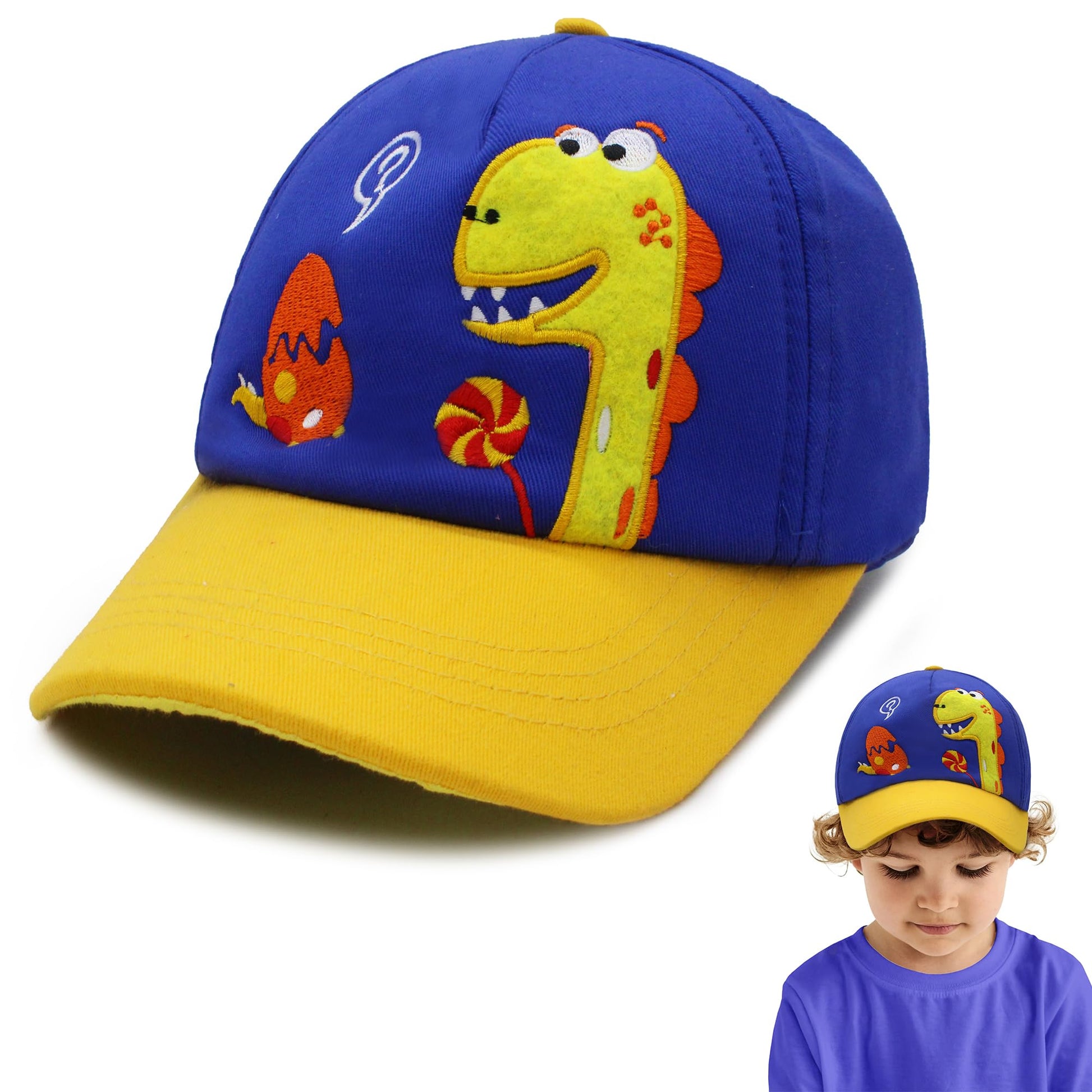 Vritraz Kids Cartoon Printed Cap For Boys & Girls | Adjustable Strap Baseball Hat | Lightweight Breathable Summer Cap | Sun Prot