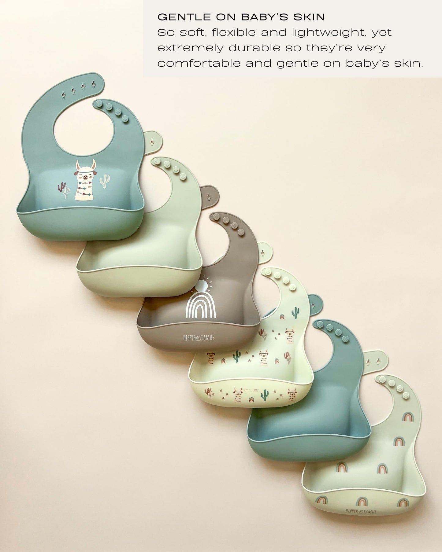 Hippypotamus Silicone Baby Bibs - Soft Waterproof Bibs For Babies & Toddlers (2, Llama)