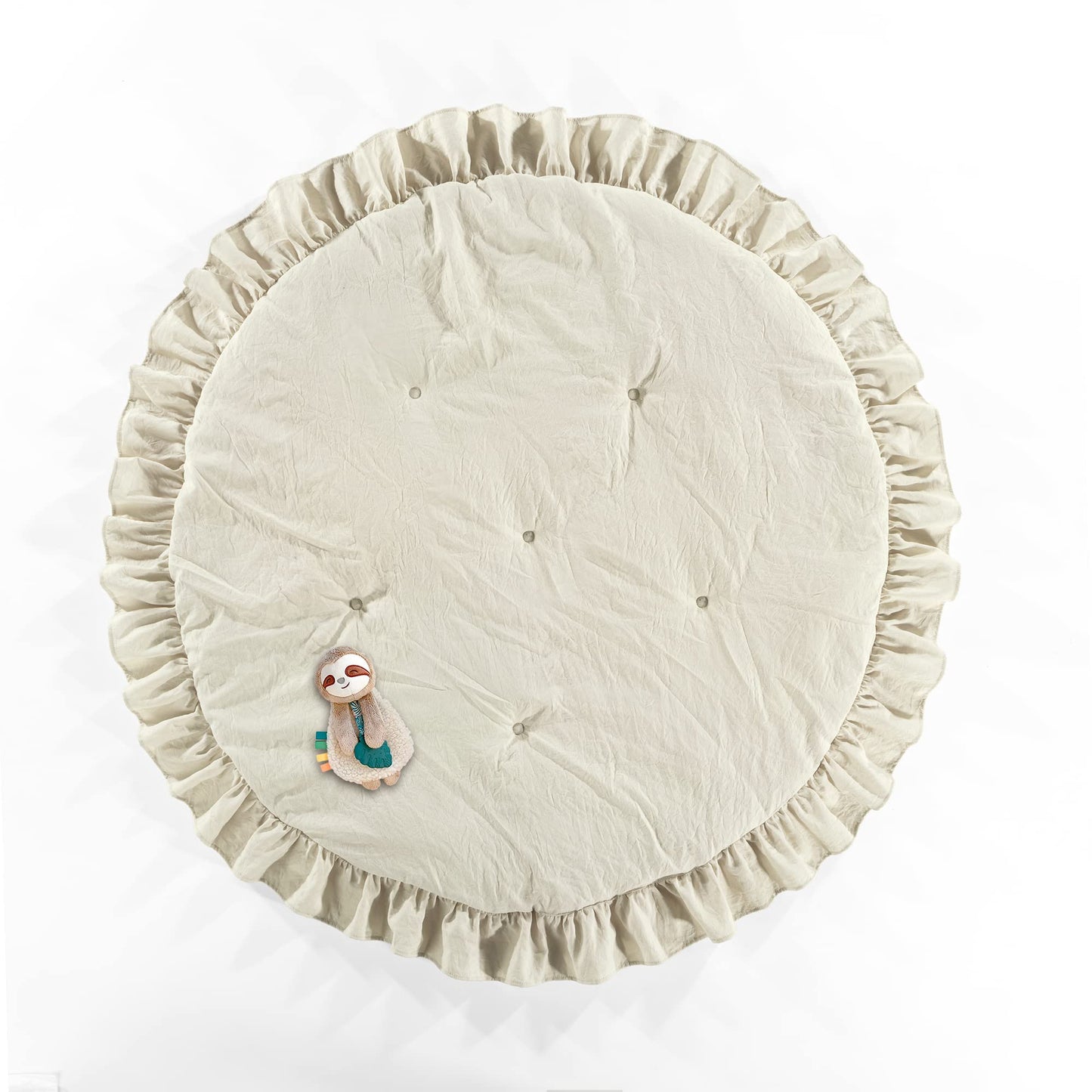 Lush Decor Baby Round Ruffle Play Mat, 36' Diameter, Neutral