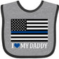 inktastic Police Officer Daddy Law Enforcement Baby Bib Heather and Black 325cc