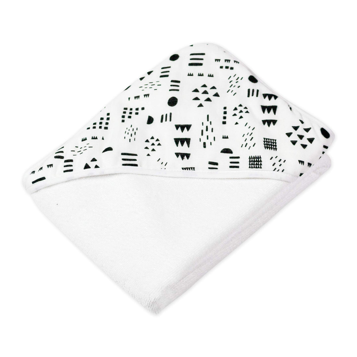 Honestbaby Unisex Baby 3-Piece Organic Cotton Hooded Towel & Washcloth Set Bandana, Pattern Play, One Size Us