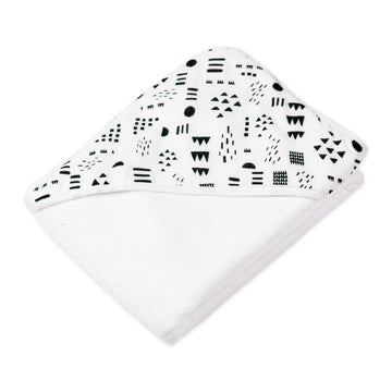 Honestbaby Unisex Baby 3-Piece Organic Cotton Hooded Towel & Washcloth Set Bandana, Pattern Play, One Size Us