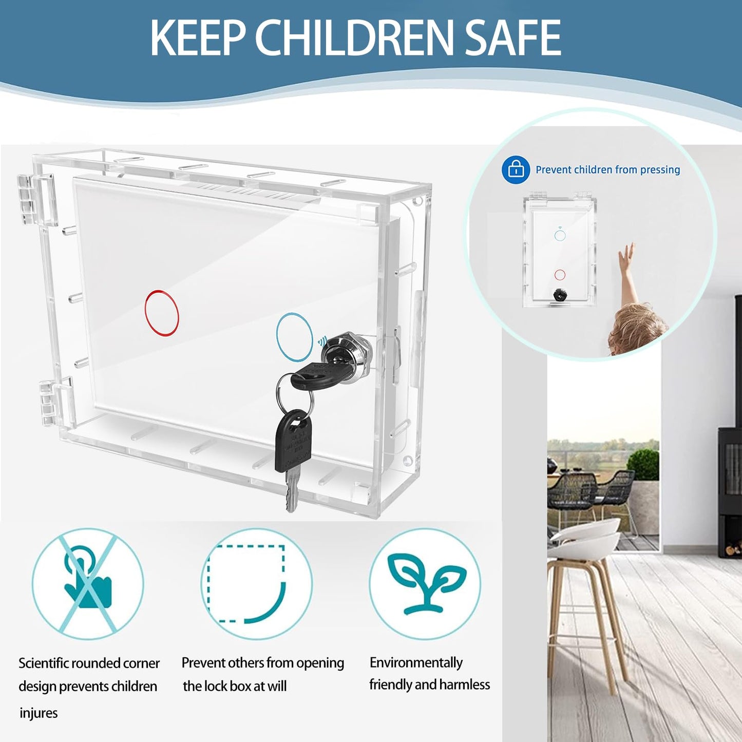 Groword Switch Cover,Baby Proof Light Outlet Covers,Child Safety Switch Plate Guard,Wall Plug Box,Kids Electrical Protector Box