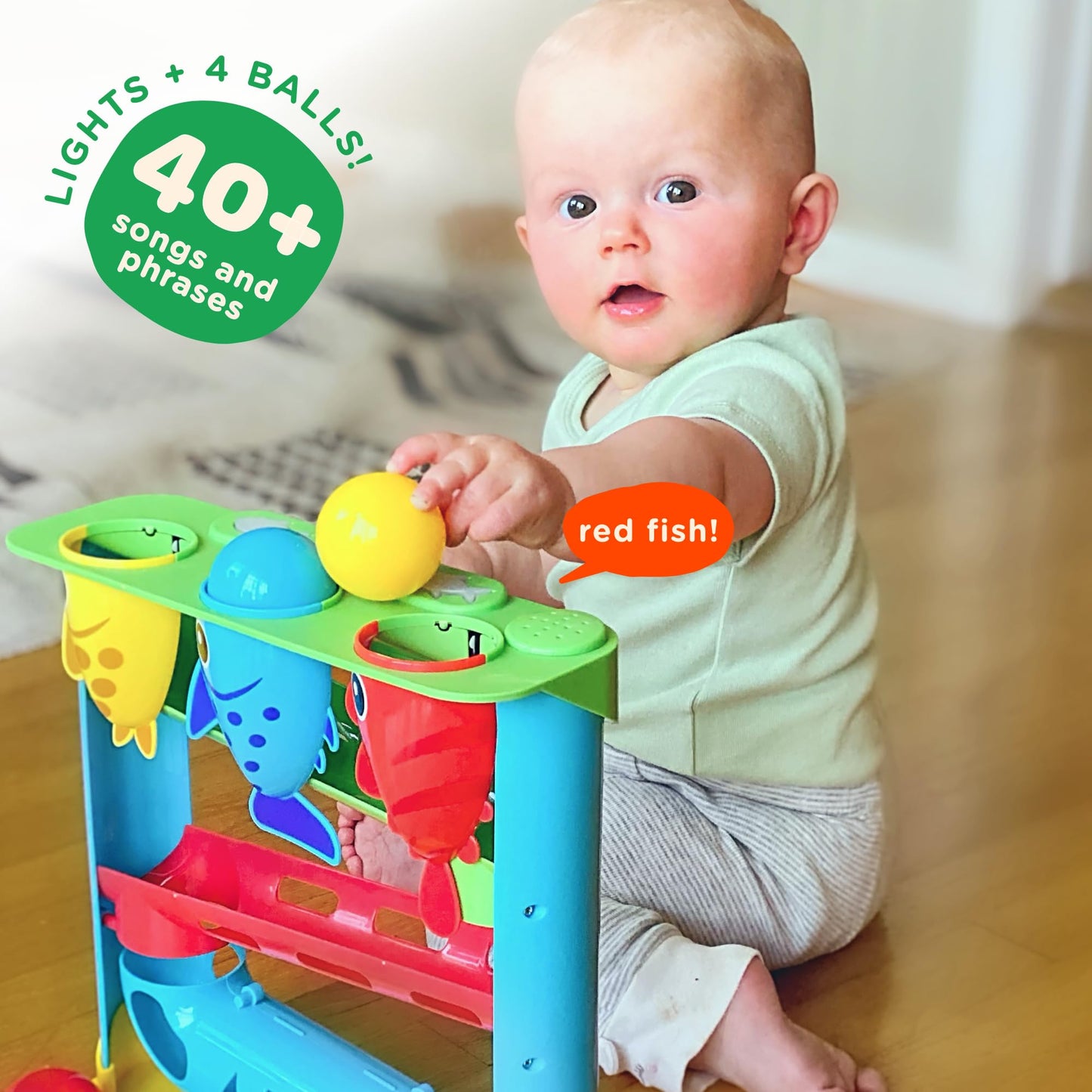 Move2Play, Feed The Fish, Interactive Baby Toy, 1 Year Old Birthday Gift For Boys & Girls, 9-12 Months, 6 7 8 9 10 12+ Months