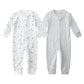 Owlivia Organic Cotton Baby Boy Girl 2 Pack Zip Up Sleep N Play, Footless, Long Sleeve(0-3 Months, Gray Melange+Blue Star)