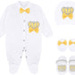 Lilax Baby Girl Newborn Jewels Layette 4 Piece Gift Set 0-3 Months (0-3 Months, Yellow)