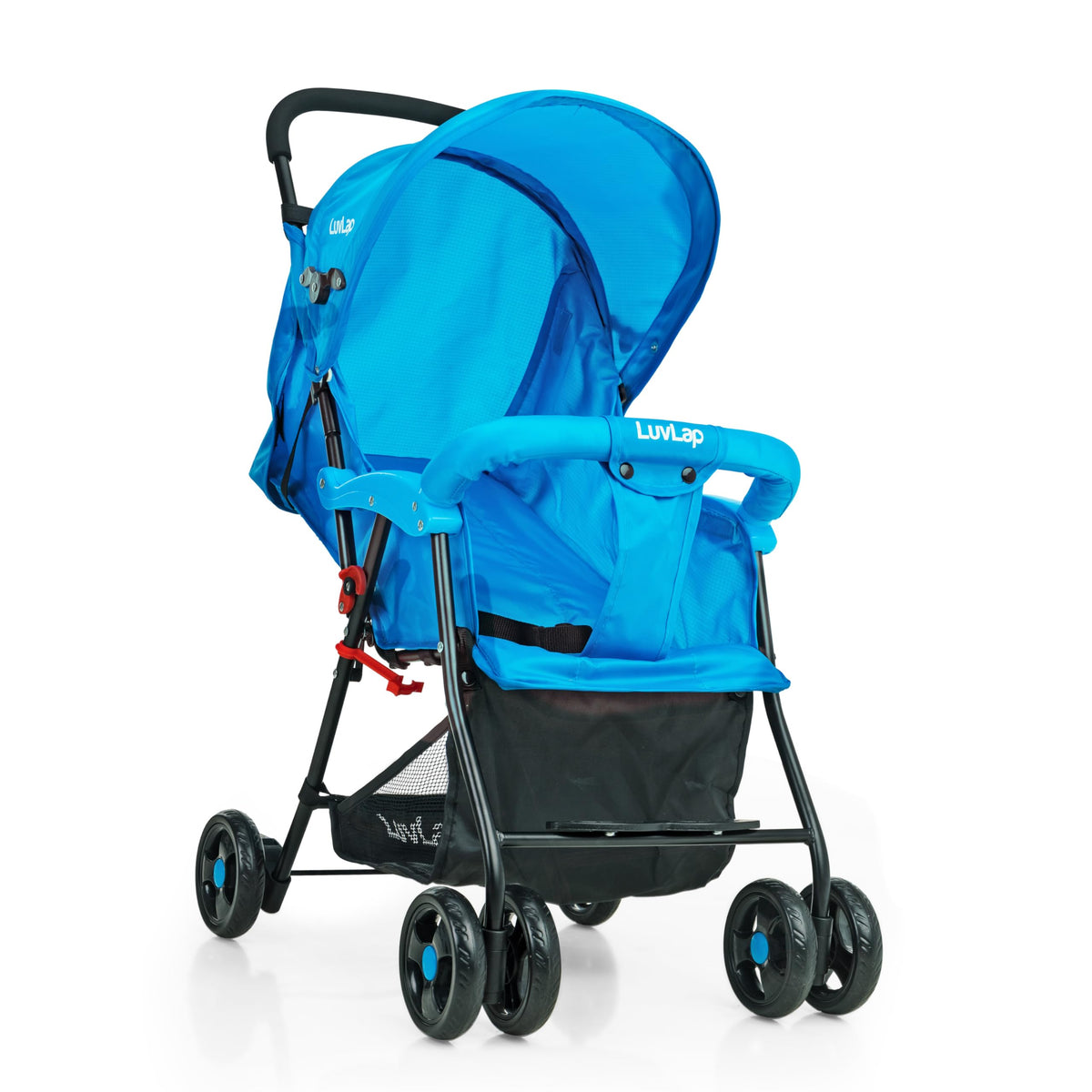 LuvLap Apollo Stroller with MultiPosition Recline, Lightweight, 3Point Safety Harness, Rear Wheel Brakes, Swivel Front Wheels,