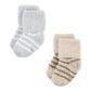 Hudson Baby Unisex Baby Cotton Rich Newborn And Terry Socks, Gray Taupe Stripe, 0-6 Months