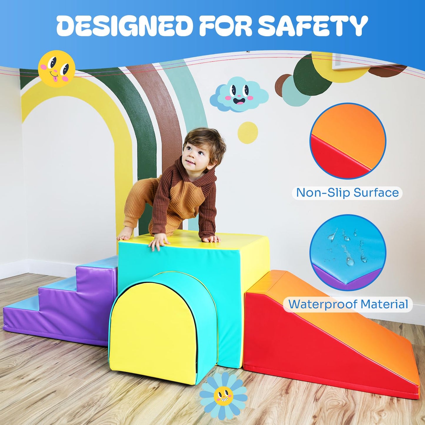 New Bounce Toddler Climbing Toys - Soft Play Set For Kids - Foam Climbing Blocks - Safe Soft Gym Equipment - Great For All Ages