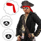 36 Pcs Halloween Pirate Party Supplies, Pirate Accessories Include 12 Red Pirate Head Bandana Tie Headband Sports Headwear Ties