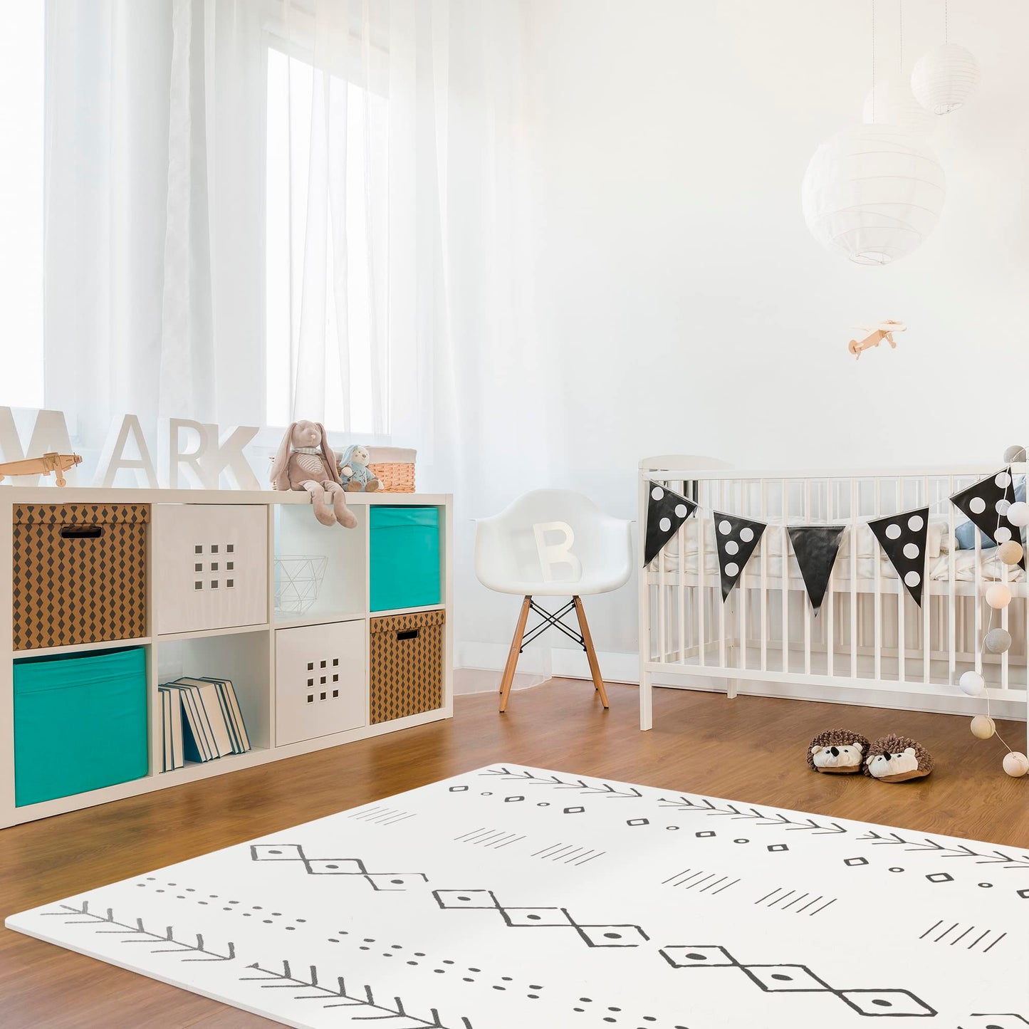 Stylish Baby Play Mat - Soft, Easy To Clean 5.6 X 4 Ft. Floor Mat Creates A Safe Play Area For Your Baby Boy Or Girl - The Perfe