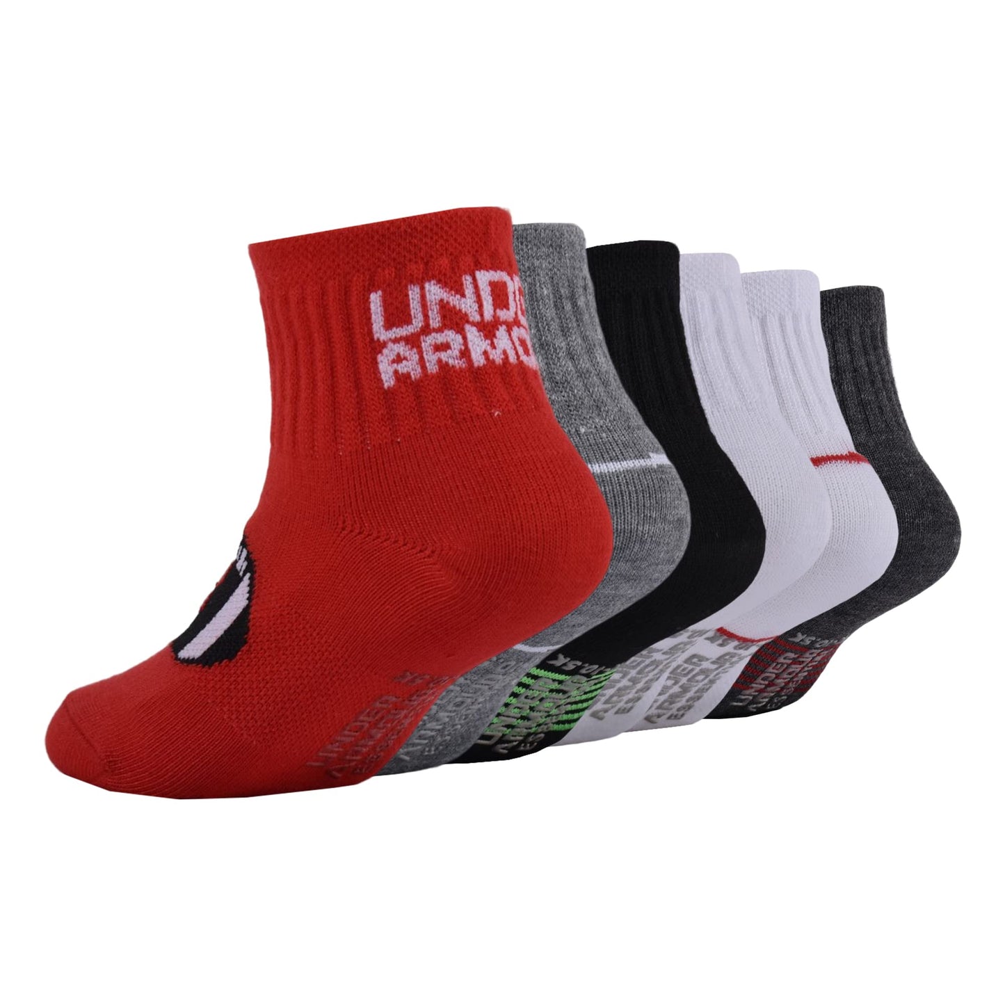 Under Armour Baby Boys Multi Pack Longest Yard Essentials Quarter Sock, Multi, 2T-4T