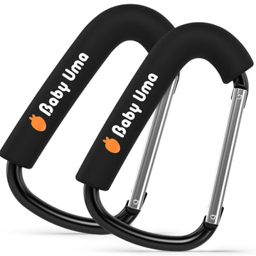 Baby Uma Xl Carabiner Clips Heavy Duty (2 Pack) - Universal Stroller Hooks, Carry 11 Lbs Per Large Carabiner Clip, Stroller Clip