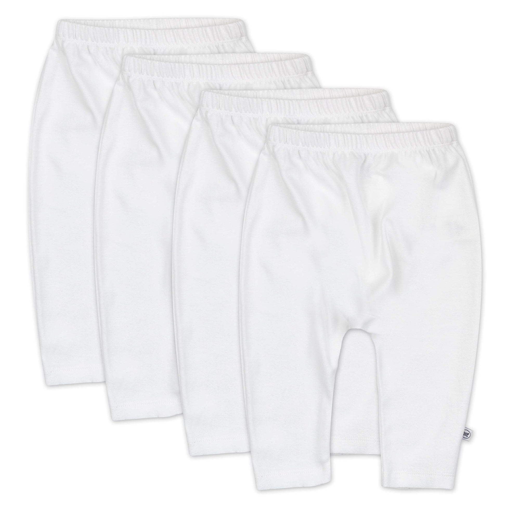 Honest Baby Unisex Baby Cuff-Less Multi-Pack Honest Organic Cotton Cuff Less Harem Pants Multi Pack 4 Pack Bright White Newborn,